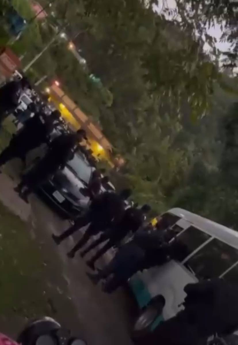 The heavy deployment of police personnel on Sunday morning at a stage show in Mt James, St Andrew.