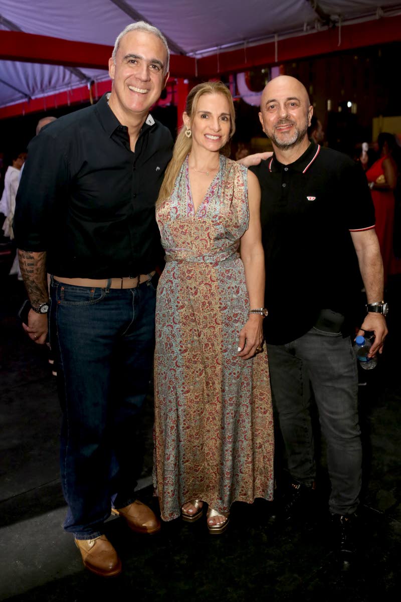From left: Marcelo Cataldo, Digicel Group CEO, and Tania Almeida are joined by Stephen Murad, CEO, Digicel Jamaica, for a group photo.