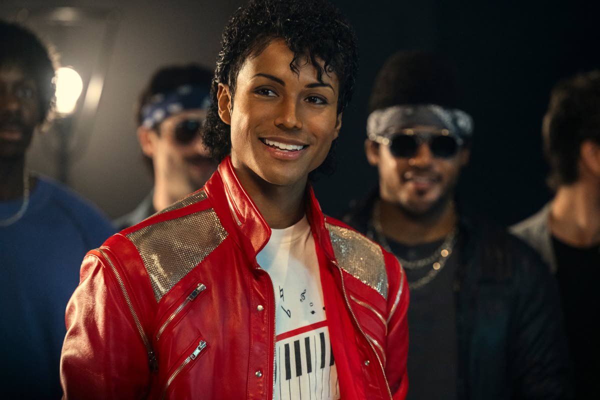This image released by Lionsgate shows Jaafar Jackson as Michael Jackson in a scene from ‘Michael’.