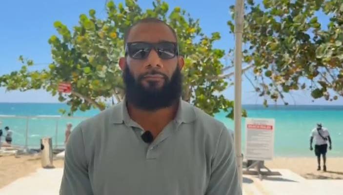 Winthrop Wellington, hotelier, speaks out about the section of barbed wire fencing he encountered during his morning run that temporarily divided Negril’s Seven Mile Beach.