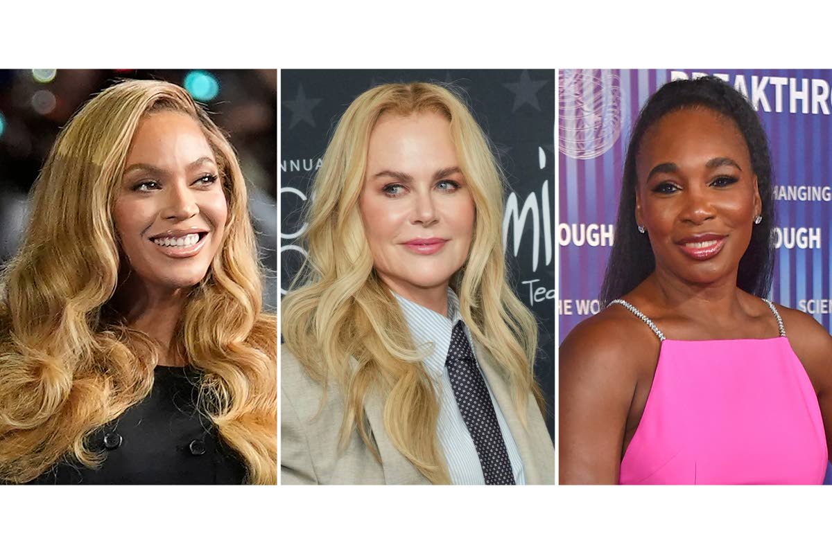 From left: Beyoncé, Nicole Kidman and  Venus Williams.