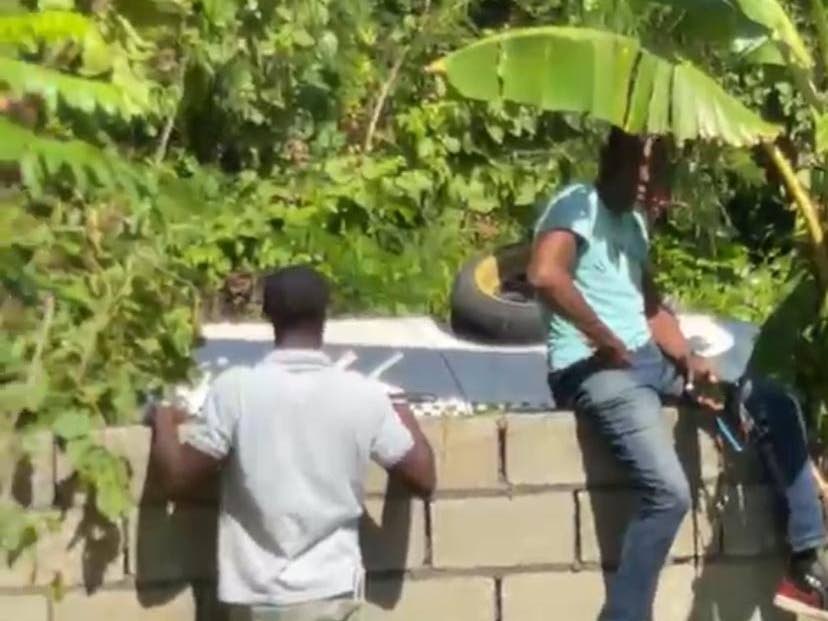 Persons at the scene of a deadly crash in St Mary on April 24, 2026.