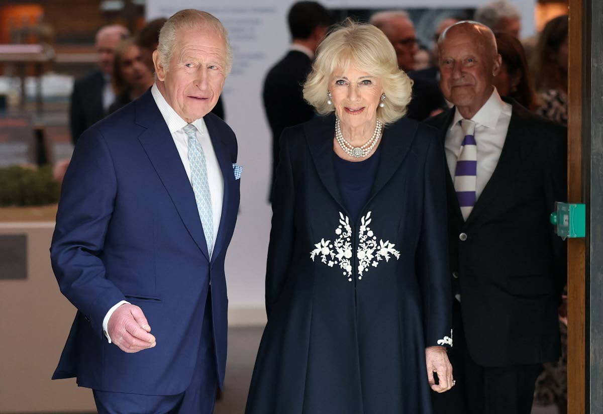 Britain's King Charles and Queen Camilla attend a presentation on the final design for the national memorial to Queen Elizabeth II at the British Museum, on the 100th anniversary of the late queen's birth, in London, Tuesday, April 21, 2026. (Toby Melville