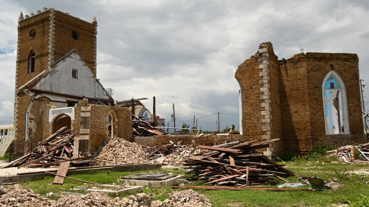 The remains of St John’s Anglican Church, also known as the St Elizabeth Parish Church, on High Street, six months after Hurricane Melissa made a destructive landfall.