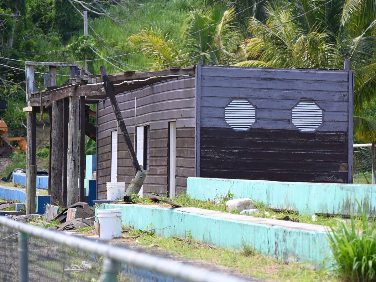 A balcony at Wespow Park in Tucker, St James remains in disrepair six months after Hurricane Melissa. 