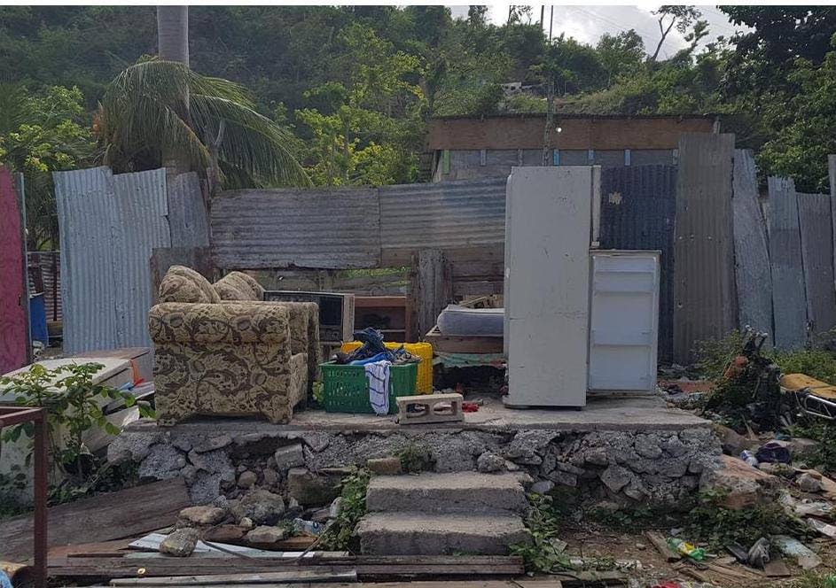 Theodore Notise’s previous house after Hurricane Melissa struck in October last year. 