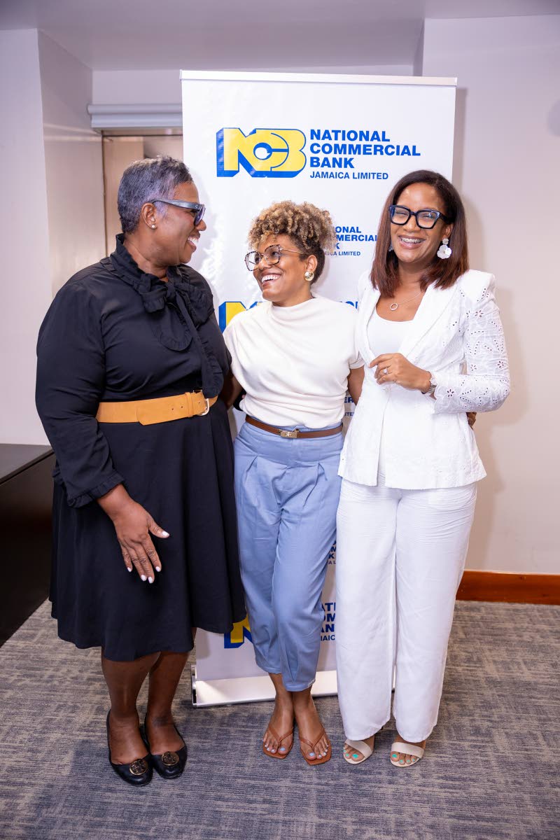 Melanie Miller, event designer, ByMelanieMiller, shares the frame with Tishan Lee, chief executive officer and creative director, Engine Room and Janelle Pantry-Coke, creative director, Spaces Jamaica. 