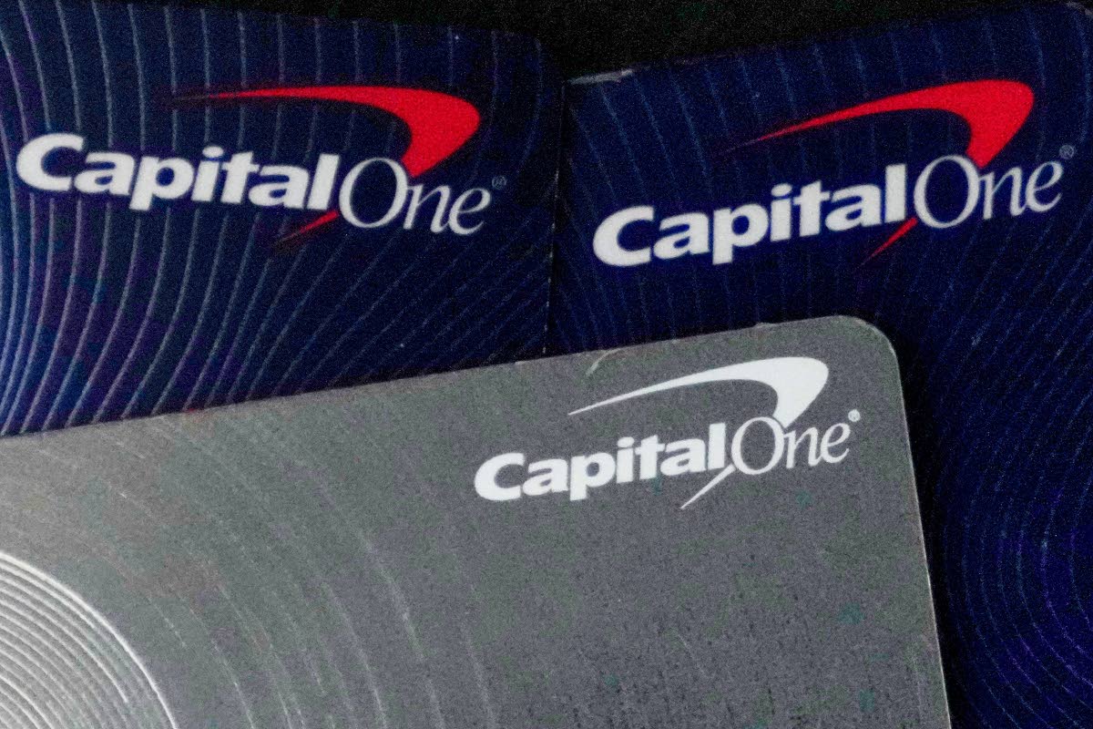 FILE - Capital One credit cards are shown in Mount Prospect, Ill., on Feb. 20, 2024. (AP Photo/Nam Y. Huh, File)