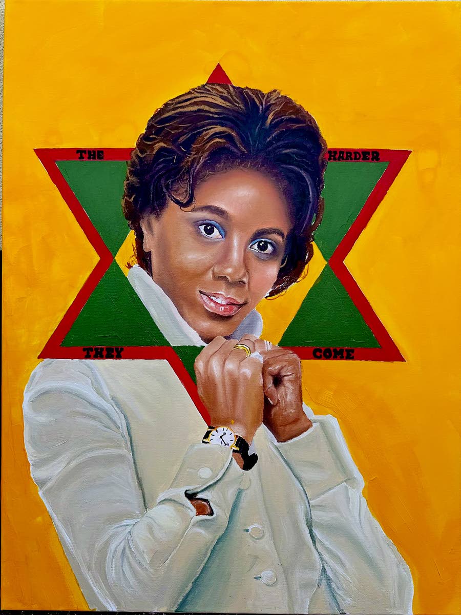 Portrait of journalist, author, film-maker and cultural consultant, Barbara Blake-Hannah, which hangs in the Museum of Colour UK.