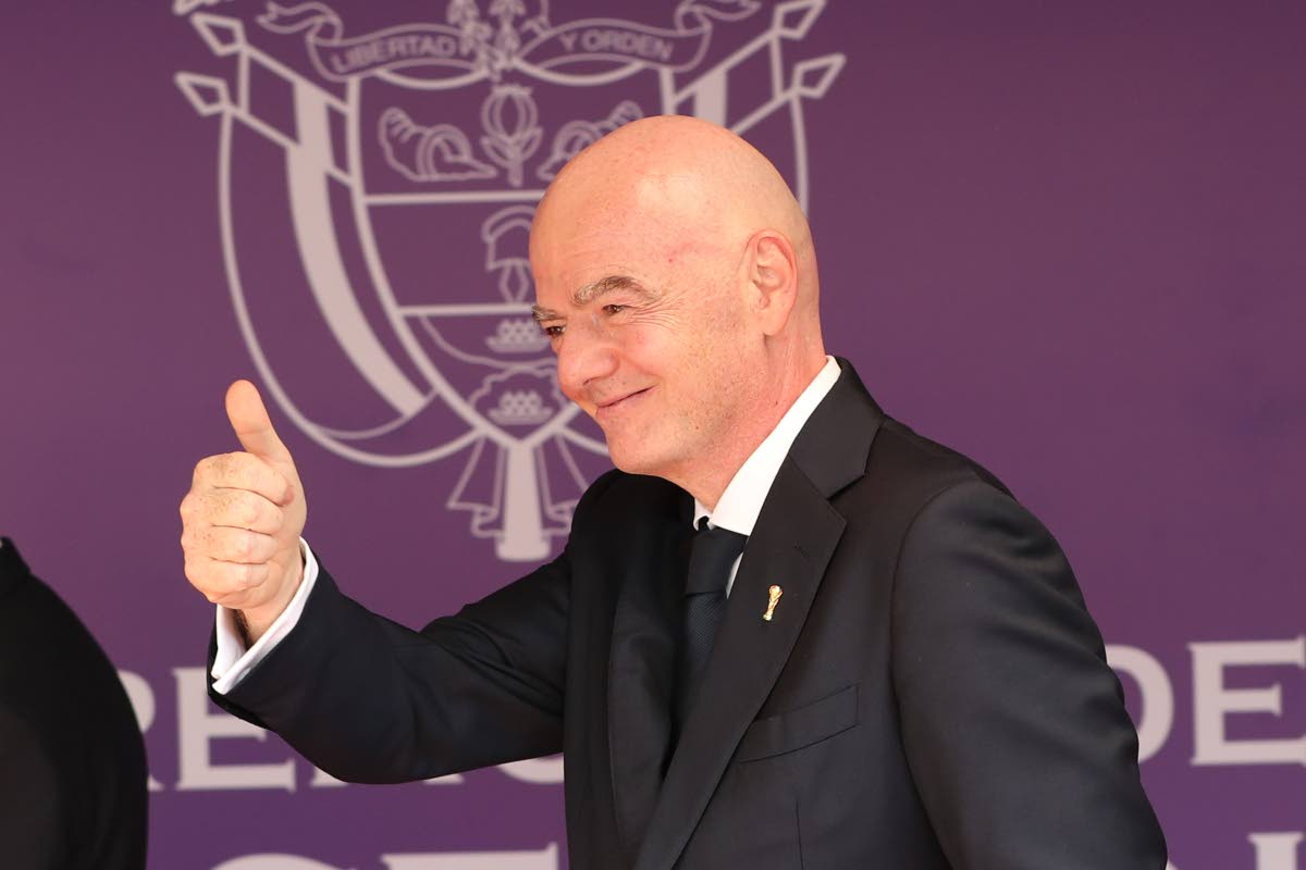 FIFA President Gianni Infantino arrives for the inauguration of Colombia’s new president Abelardo de la Espriella in Cali, Colombia, Friday, August. 7, 2026.  