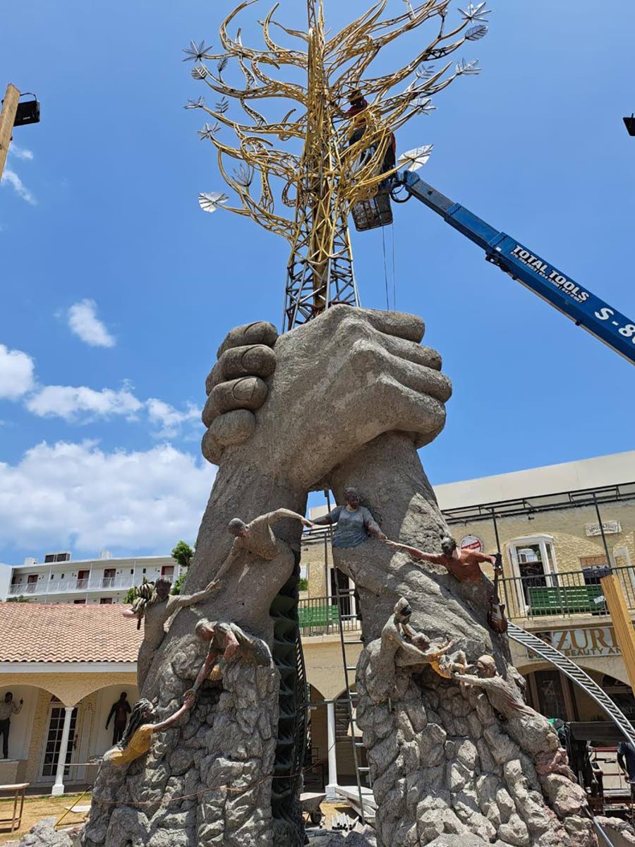 The tallest monument being sculpted in Jamaica, depicting the resilience of the Jamaican people after Hurricane Melissa. 