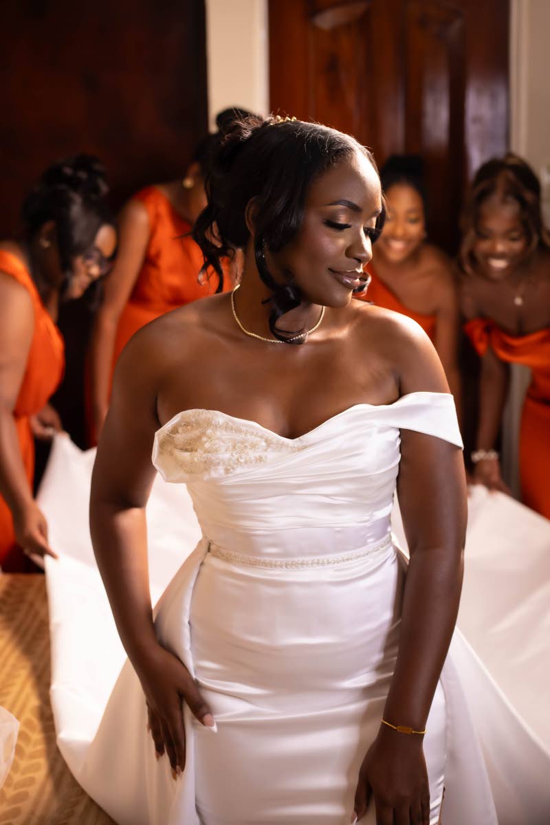 Tamalcia Johnson in her custom House of Clay gown designed by Keisha Allen.