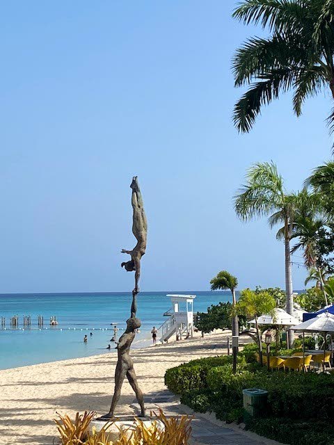 
Basil Watson’s sculpture at Doctor’s Cave Beach, Montego Bay.