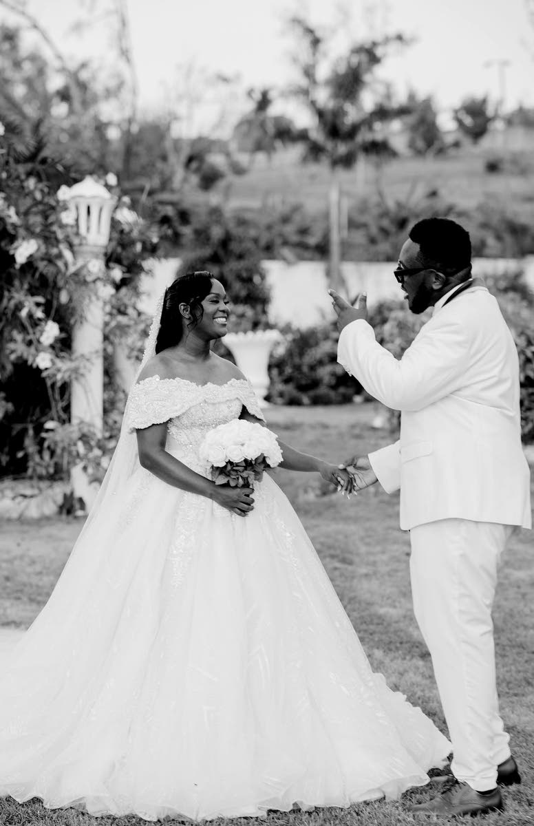 A  classic look of love captured in black and white.  
