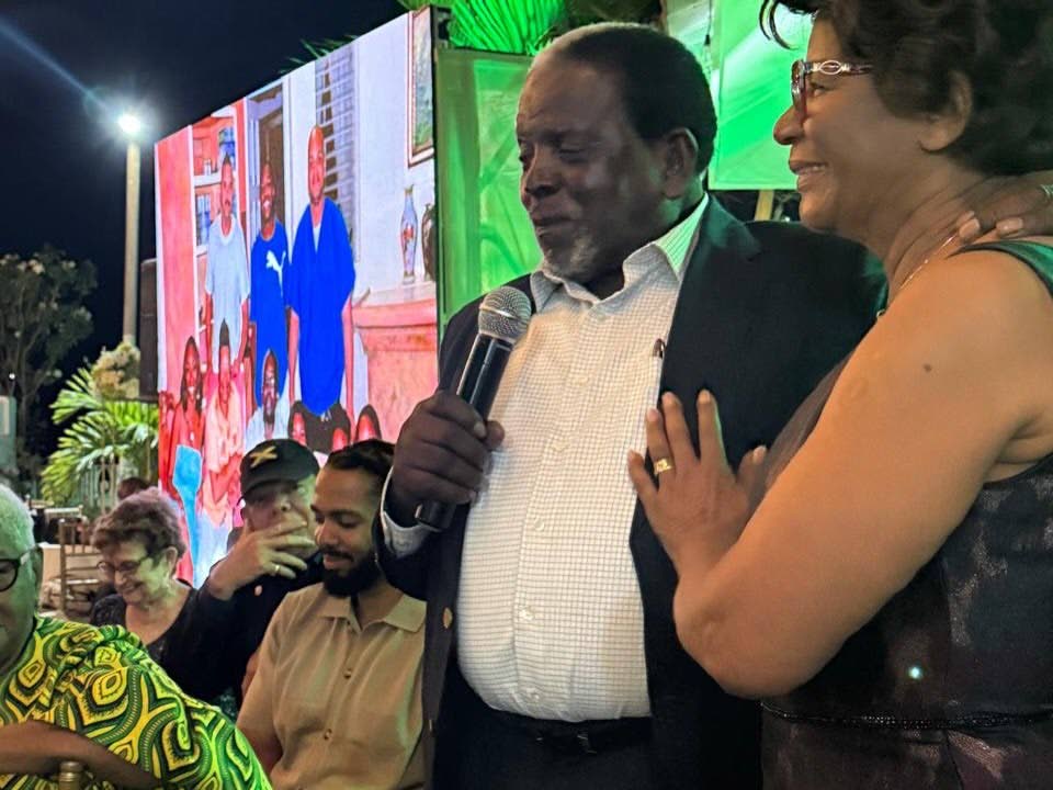 Pearnel Charles Sr and his wife Gloria at his 90th birthday party on Sunday.