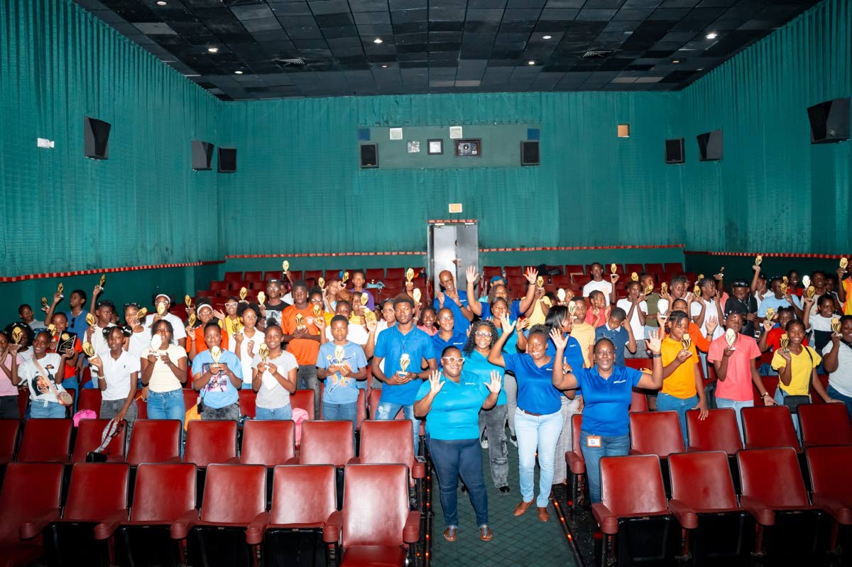 Awardees of the 2026 JWN Foundation Scholarship cohort with volunteers and directors during the recently staged Movie Day and Awards Ceremony at the Palace Cineplex in Kingston. 
