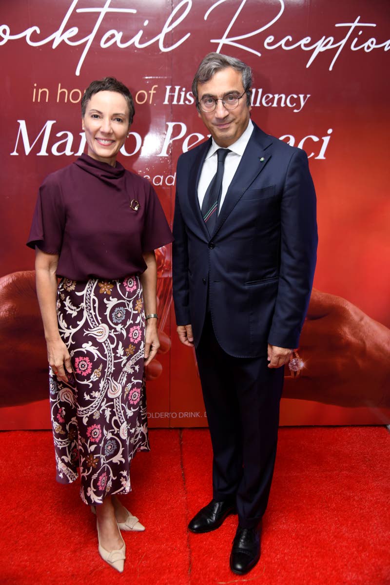 Minister of Foreign Affairs and Foreign Trade Senator Kamina Johnson Smith (left) and Ambassador of Italy to the United States of America, Marco Peronaci.