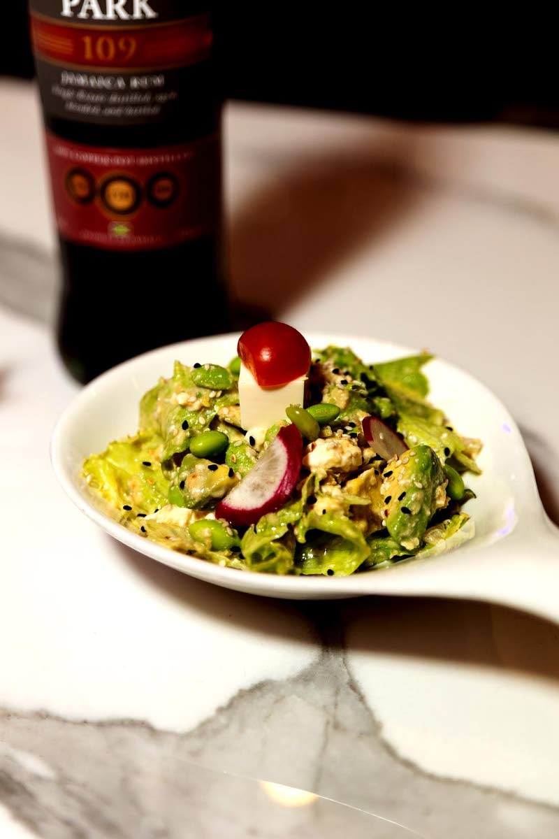 Lifting spirits is the silken tofu salad with the 109 jello.