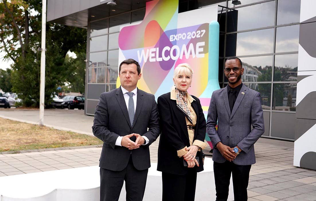 From left: Danilo Jerinić, director of Expo 2027 Belgrade; Jagoda Lazarević, Serbia’s minister of internal and foreign trade and commissioner general of Expo 2027 Belgrade; and Dr Kirt Henry, director of the African-Caribbean Institute of Jamaica/Jamai