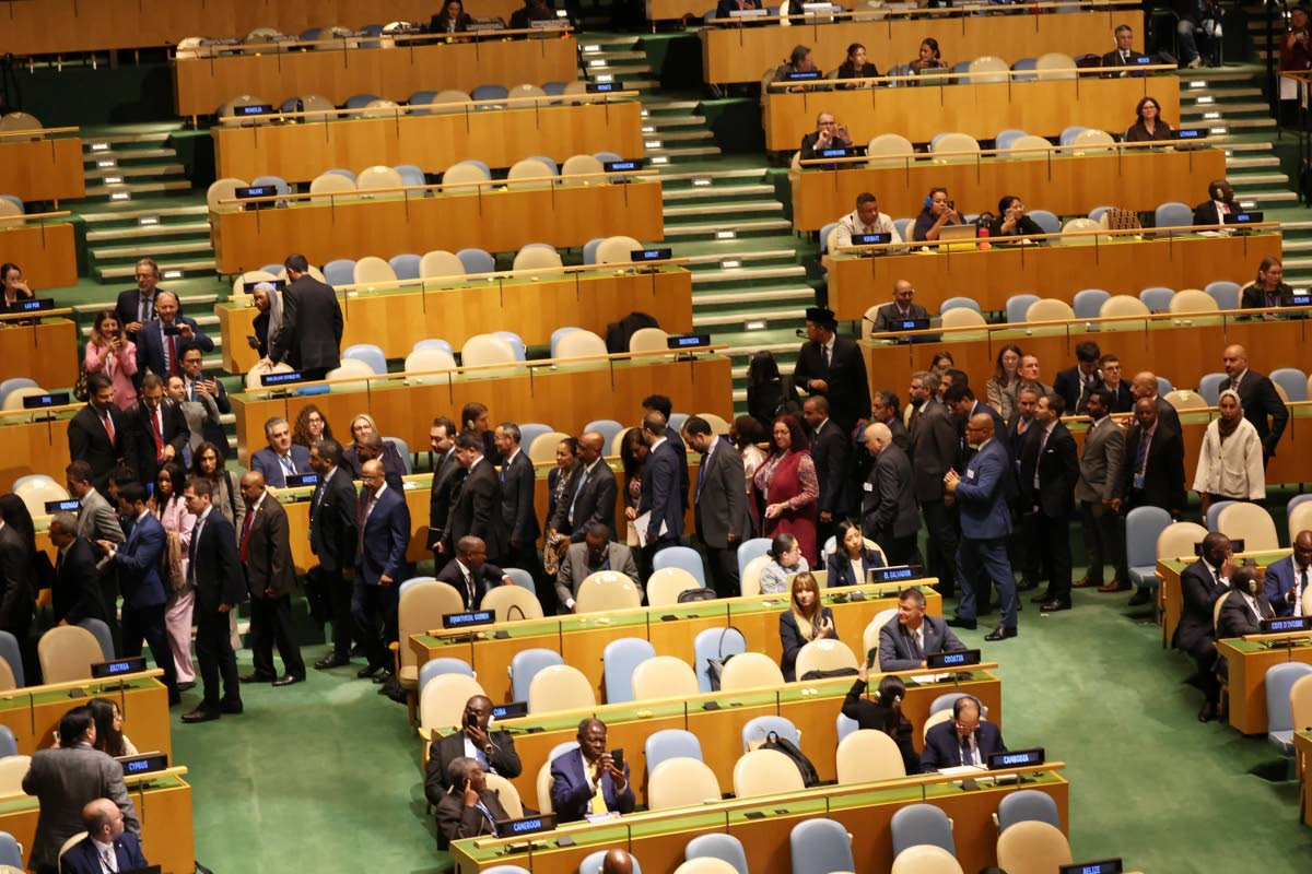 People walk out as Israeli Prime Minister Benjamin Netanyahu begins to speak during the 81st session of the United Nations General Assembly at United Nations headquarters, Thursday.