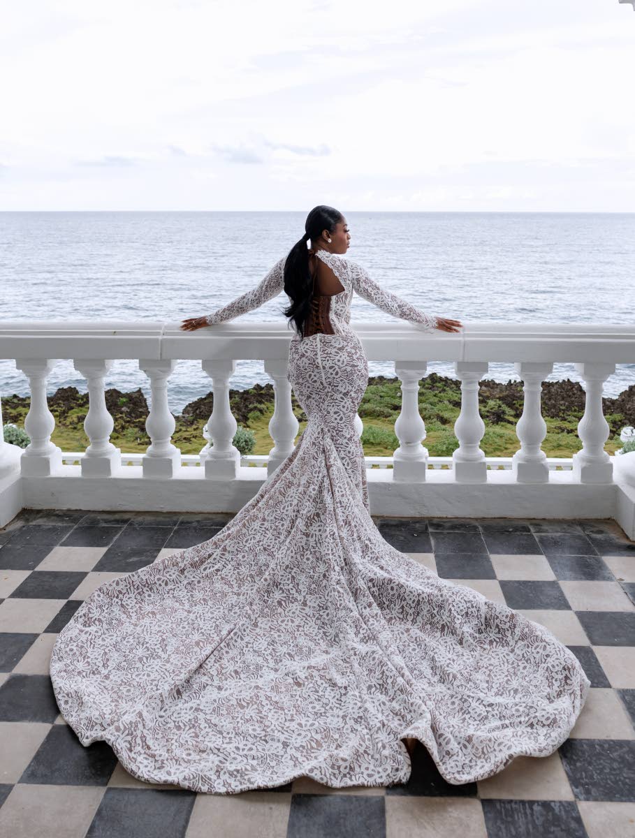 Abigail’s wedding robe was designed by Nigerian designer VeeKee James.