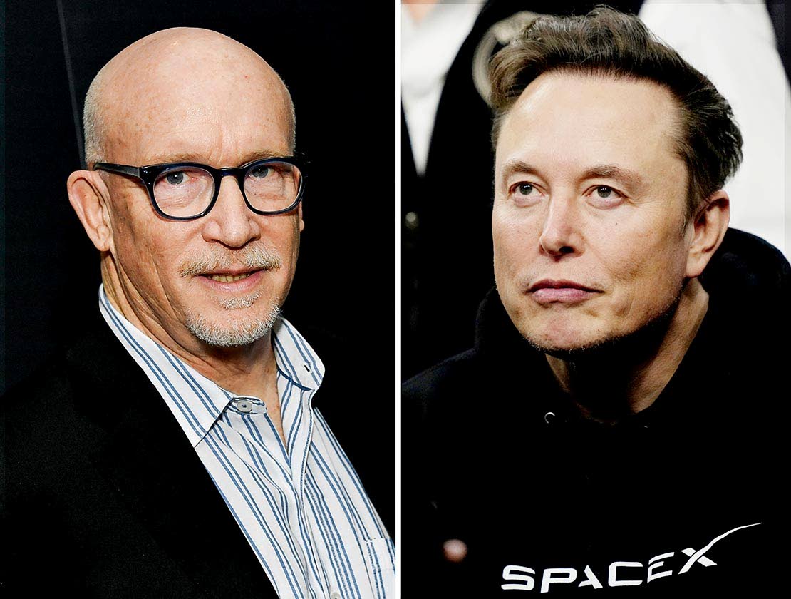 This combination of images show filmmaker Alex Gibney, left, and Elon Musk. 
