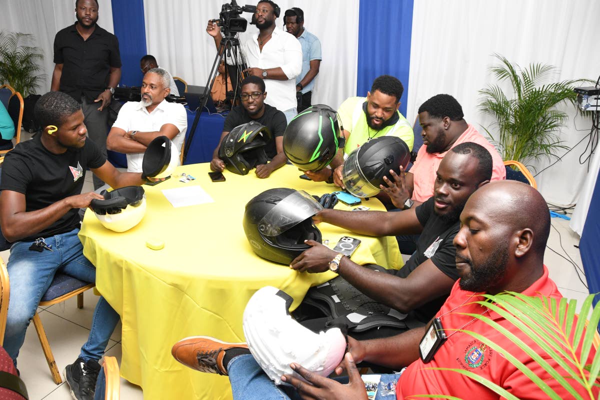 Bikers participating in a training session organised by the JN Foundation through the National Helmet Wearing Coalition. 