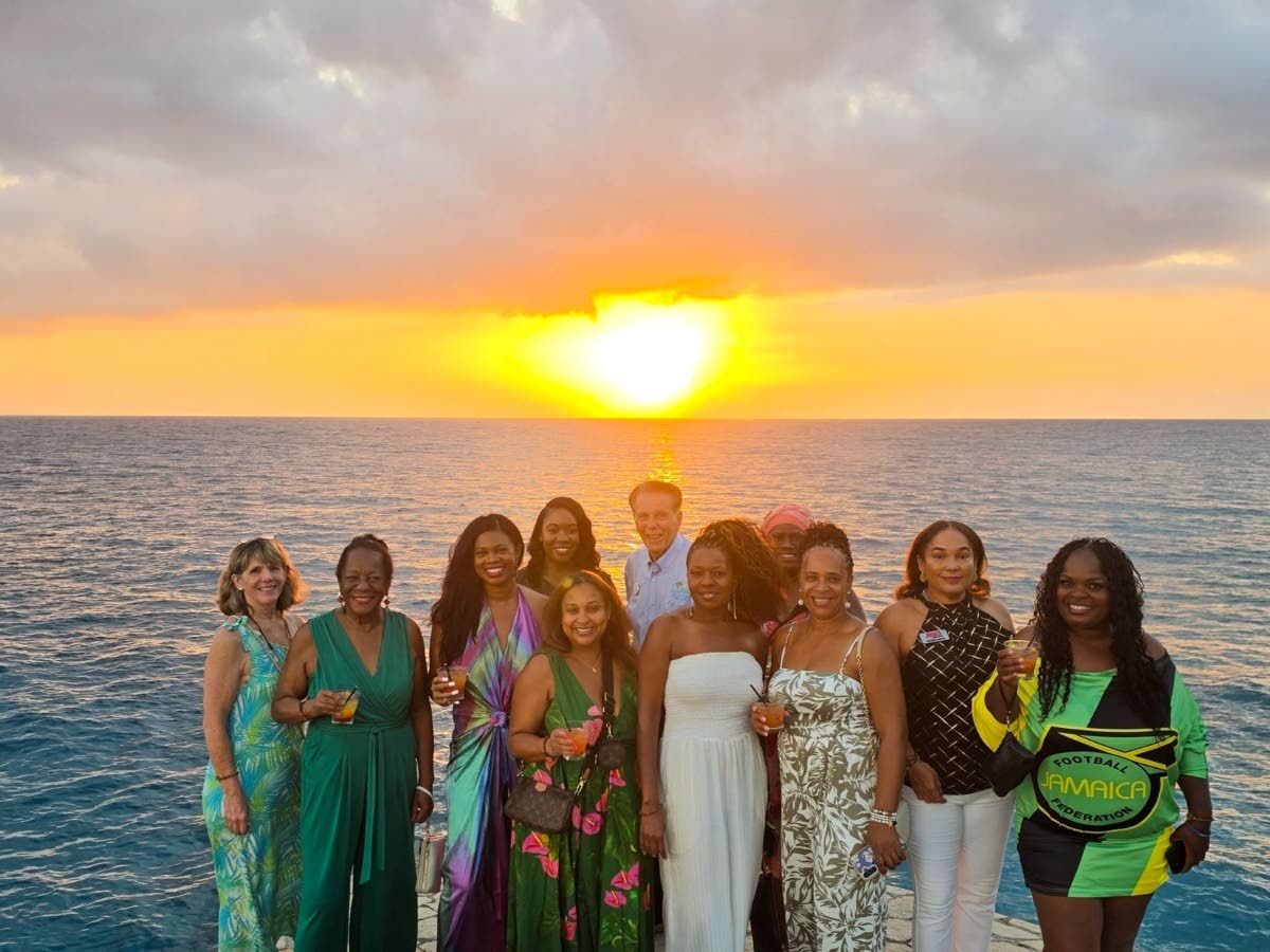 Travel advisers getting a first-hand view of the spectacular sunset for which Negril is known.