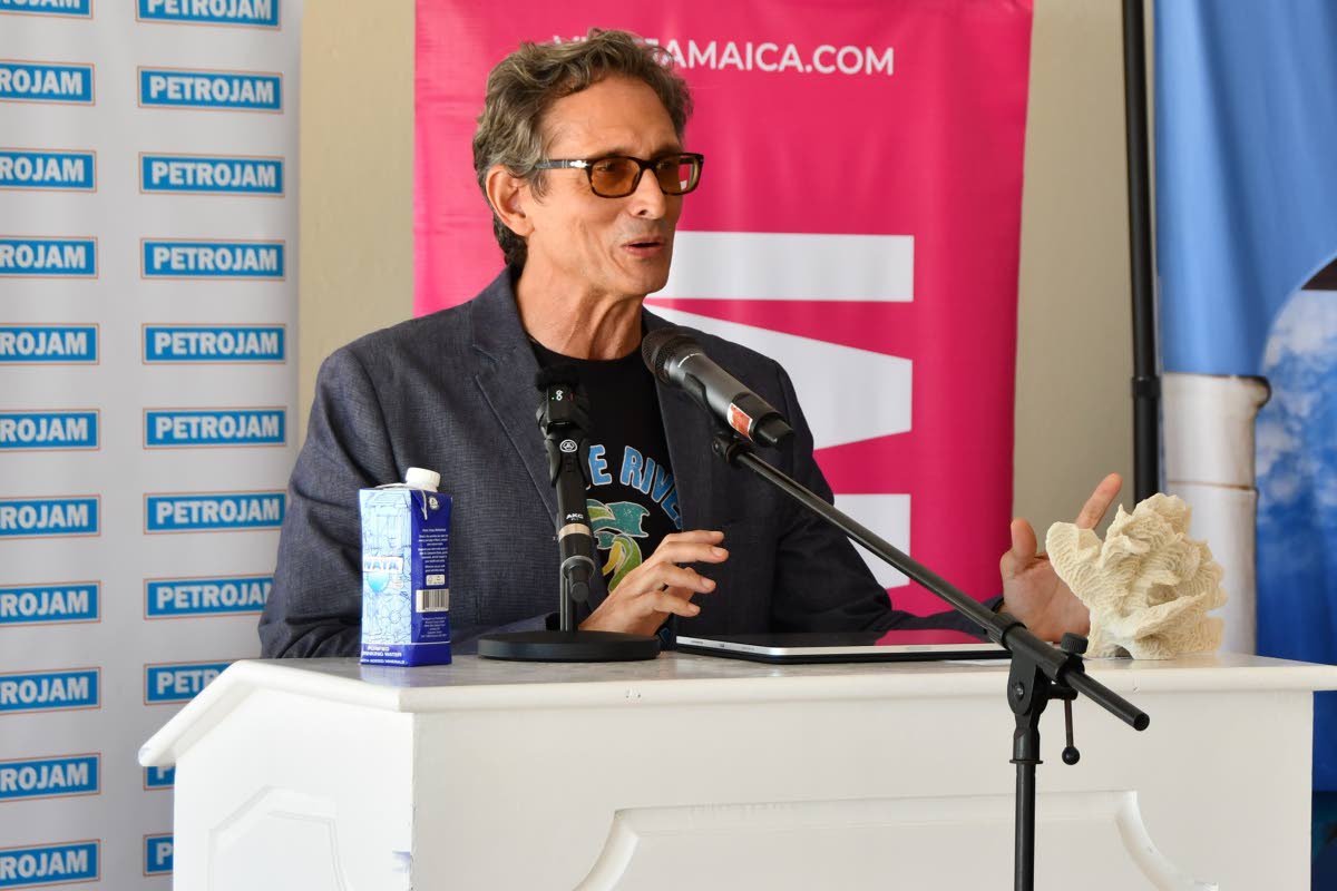 Kyle Mais, managing director, Jamaica Inn, and Jamaica Inn Foundation board member, addresses guests during Tuesday’s launch of the Jamaica Inn Foundation’s sixth annual Swim for the Sanctuary.
.