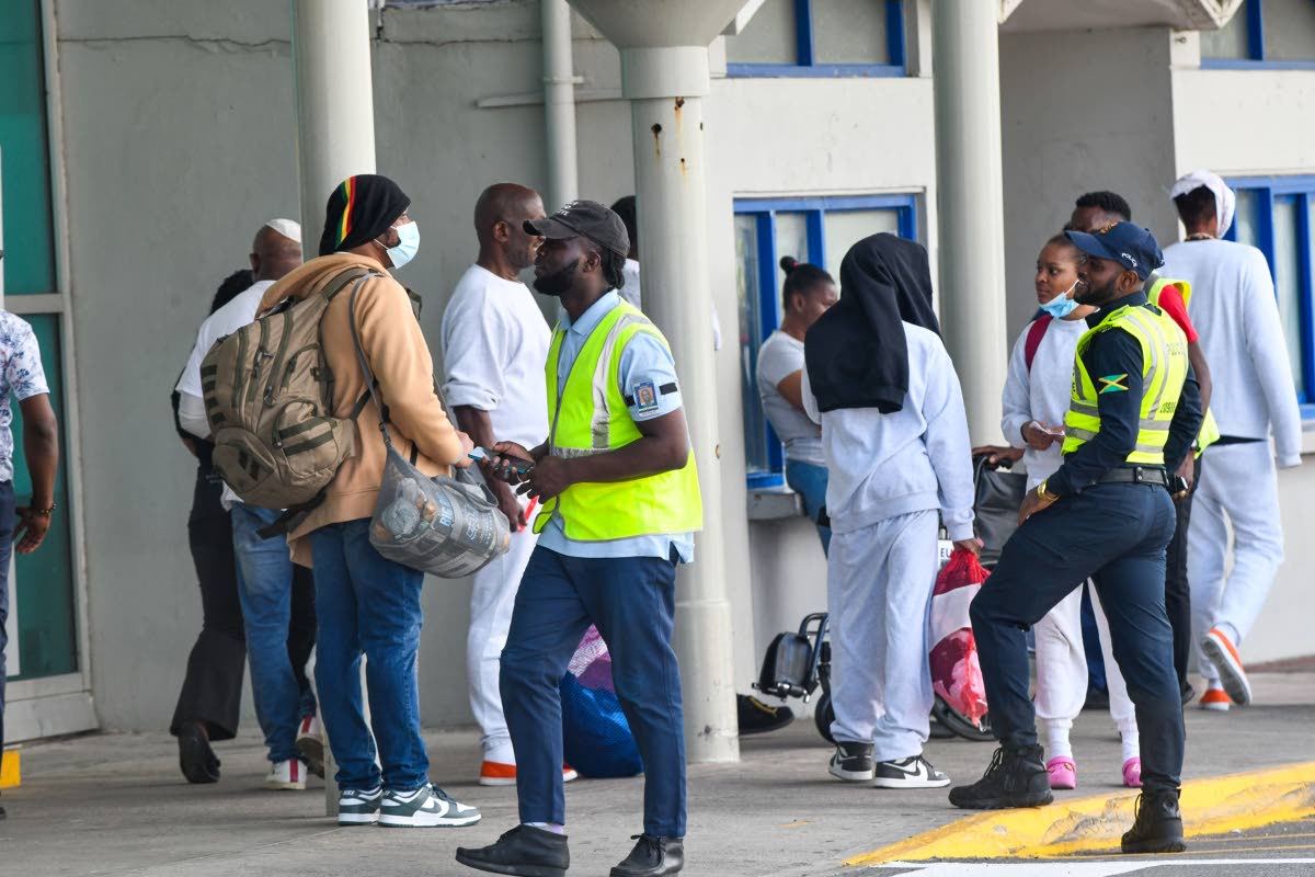 
Jamaican deportees arrive at Norman Manley International Airport on February 27, 2025.