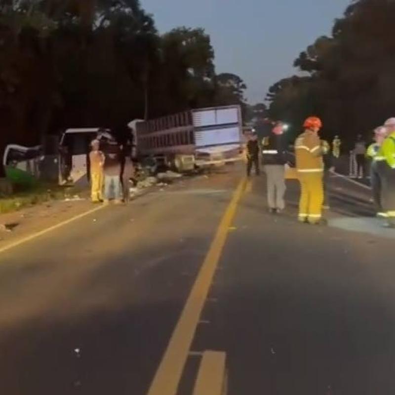 Brazilian police say at least 23 killed in minibus and truck crash