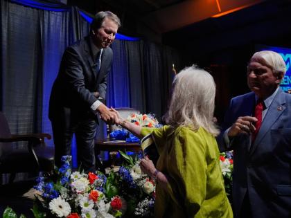
Justice Brett Kavanaugh (left) is greeted by attendees after he spoke at The Ken Starr Lecture at McLennan Community College last Thursday in Waco, Texas.