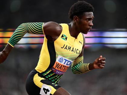 Antonio Watson of Jamaica competing in his heat of the men’s 400 metres qualifiers on day two of the 2025 World Athletics Championships in Tokyo, Japan, yesterday. Watson, the defending champion, finished eighth in 46.23 seconds and did not advance to th