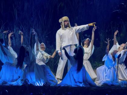 Bad Bunny performs during his first show of his 30-date concert residency at the Coliseo de Puerto Rico José Miguel Agrelot, in San Juan, Puerto Rico on July 11.