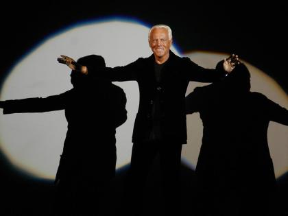 Giorgio Armani after presenting his Emporio Fall-Winter 2007-2008 men’s fashion collection, during the Milan Men’s Fashion Week, in Milan, Italy, on January 15, 2007. 