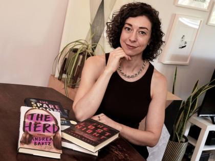 Thriller novelist Andrea Bartz is photographed in her home, in the Brooklyn borough of New York, Thursday, September 4, 2025.