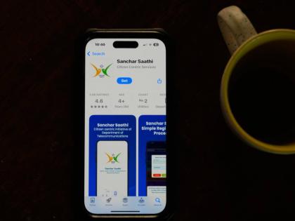 An Indian government-run cybersecurity app ‘Sanchar Saathi’ is seen on a mobile phone in New Delhi, India, Tuesday, December 2, 2025.