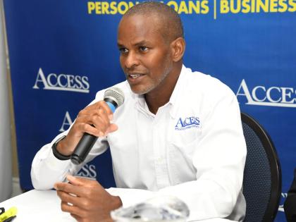 
Marcus James, executive chairman of Access Financial Services Limited, speaks to shareholders. 