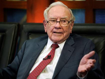 Berkshire Hathaway Chairman and former CEO Warren Buffett speaks during an interview with Liz Claman on Fox Business Network’s “Countdown to the Closing Bell,” May 7, 2018, in Omaha, Neb.AP