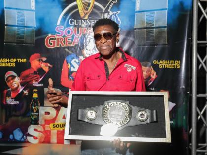 File Photos
Stone Love founder and operator, Winston ‘Wee Pow’ Powell, accepts the Guinness Sounds of Greatness Recognition Award for his sound system’s undeniable mark on the dancehall culture.