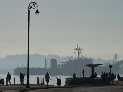 The Mexican Navy ship Papaloapan arrives to Havana Bay, Cuba, Thursday, February 12, 2026. (AP Photo/Ramon Espinosa)