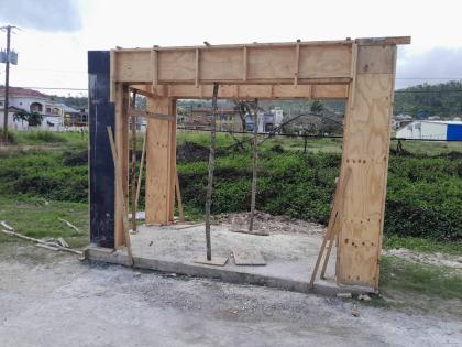 One of six  bus sheds being constructed in the parish.