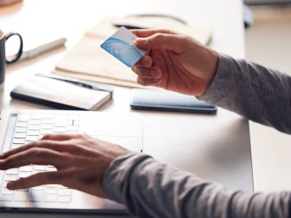 Making an online payment with a credit card.