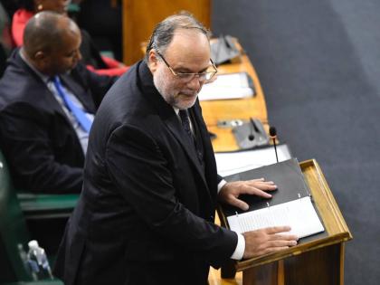 Leader of the Opposition Mark Golding making his contribution to the Budget Debate in Parliament on March 17, 2026.