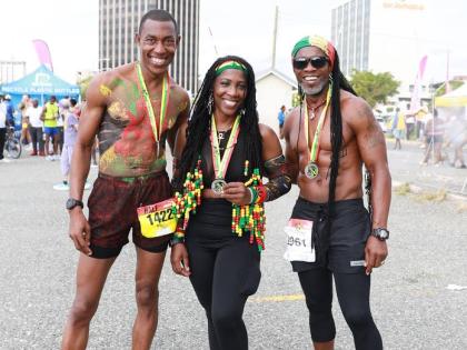 
From left: Dale Morgan, Daniella Bernard, and Floyd Pauline during the 2025 Reggae Marathon.