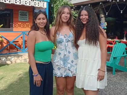 The three teens at Miss T’s Kitchen in Ocho Rios, St Ann From left are Adriana Taylor, Chloe Humbles and Rhea Adams.
