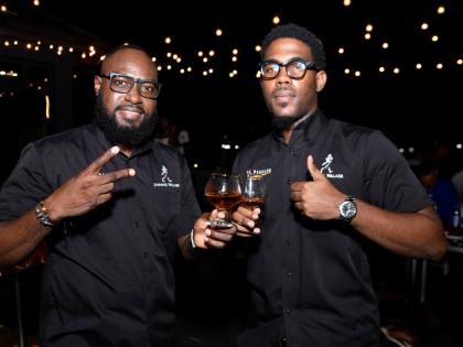 Andre Miller (left), operations manager, D’Ferrano, and Justin Fearon, co-managing director, at the launch of D’Ferrano restaurant at the Big Buy Plaza in Portmore, St Catherine, on July 29. 