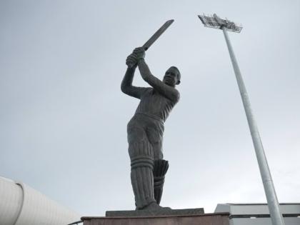 The statue of Sir Garfield Sobers outside the Kensington Oval in Barbados.