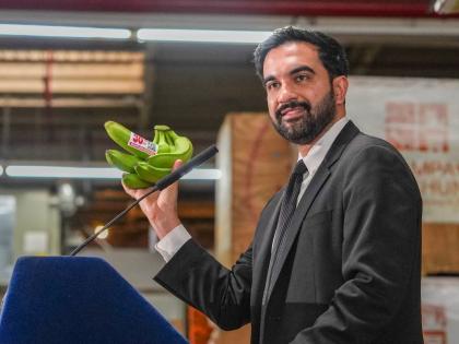  New York City Mayor Zohran Mamdani speaks at an announcement event of a city-wide, discounted grocery plan for city-run municipal grocery stores, in the Brooklyn borough of New York.