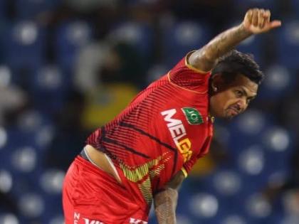 Sunil Narine bowled the Trinbago Knight Riders to victory over the St Kitts and Nevis Patriots in the CPL.